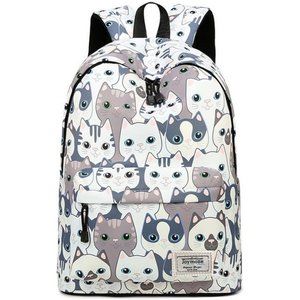 Women Cat Polyester Nylon Lightweight Leisure Backpack